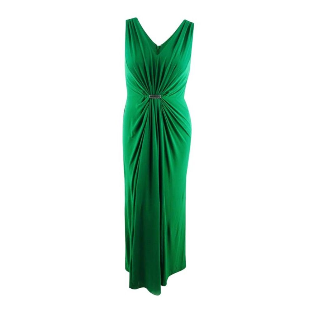 Lauren by Ralph Lauren Women's Vawlisa Gathered Embellished Gown - Green